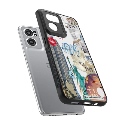1989 Swift Era sleek oneplus nord ce 2 cover with tempered glass back and TPU edges