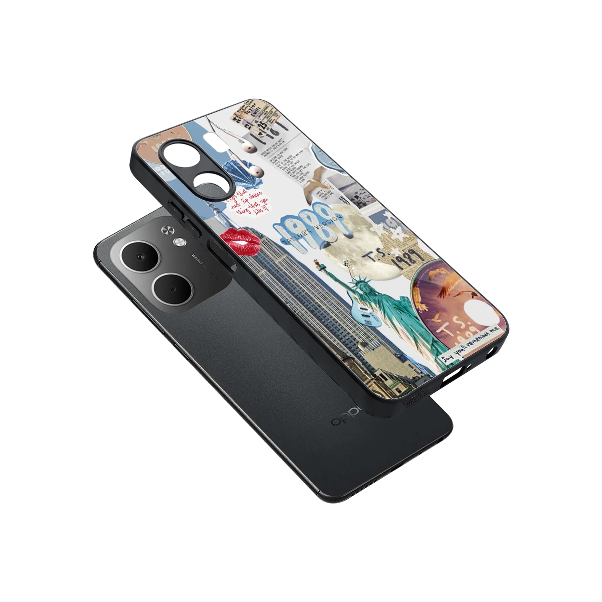 1989 Swift Era sleek oppo a5x 5g cover with tempered glass back and TPU edges