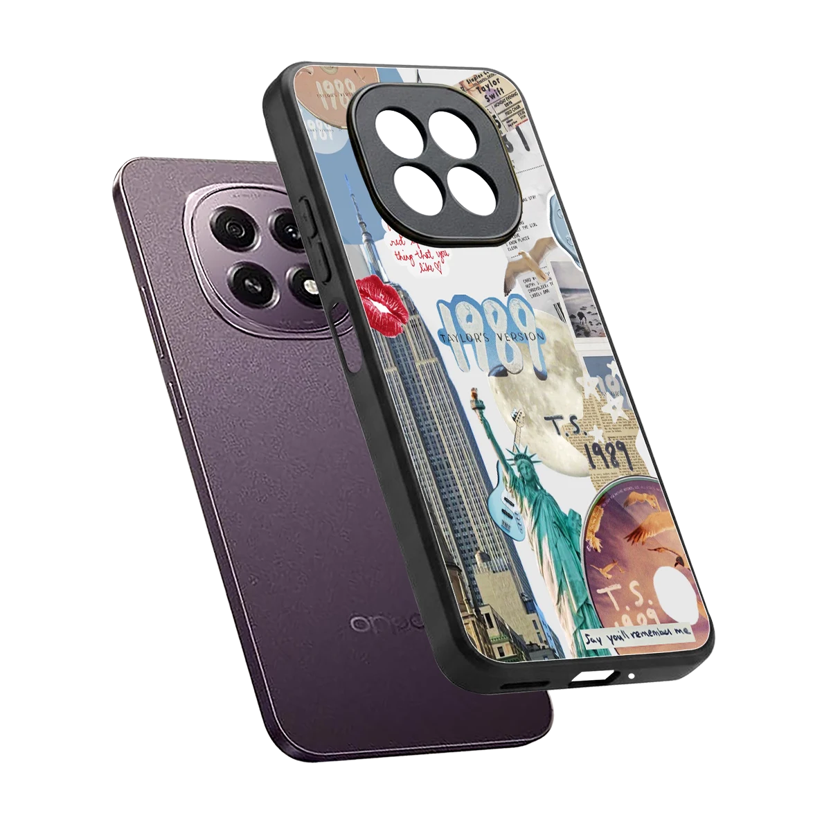1989 Swift Era sleek oppo f29 5g cover with tempered glass back and TPU edges