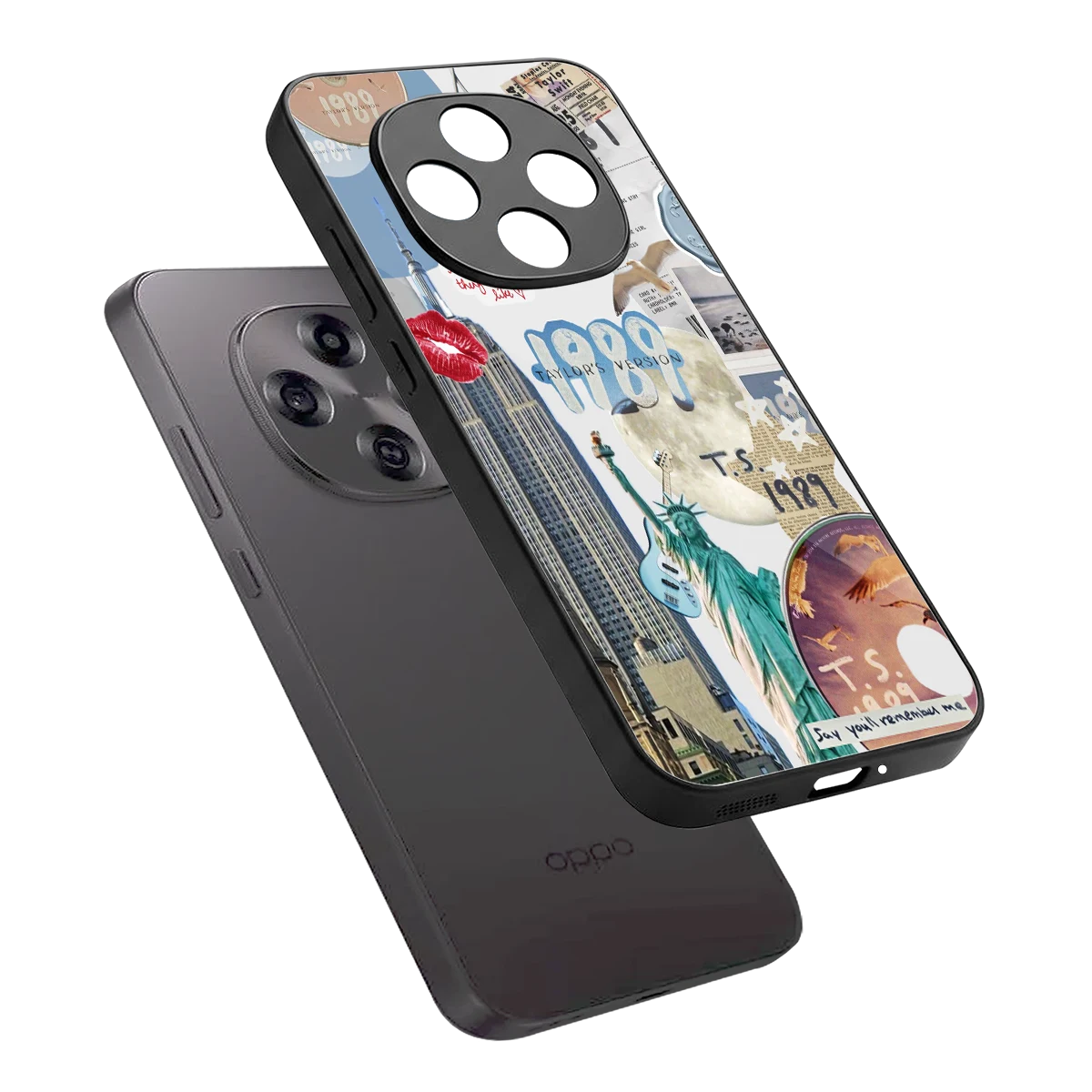 1989 Swift Era sleek oppo f31 pro 5g cover with tempered glass back and TPU edges