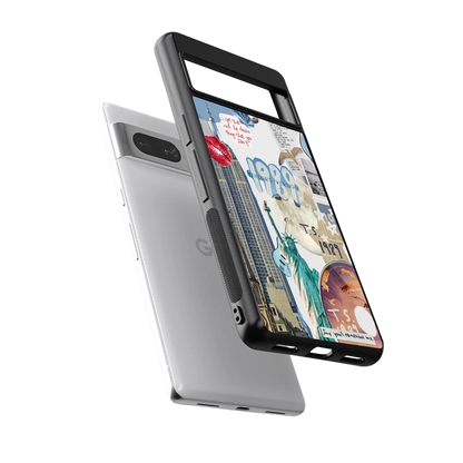 1989 Swift Era sleek google pixel 7a cover with tempered glass back and TPU edges