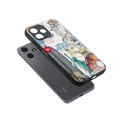 1989 Swift Era sleek redmi 12 5g cover with tempered glass back and TPU edges
