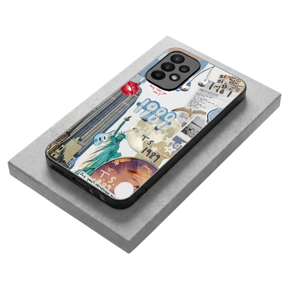 1989 Swift Era stylish phone case for samsung galaxy a23 | glossy glass and slim fit
