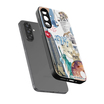 1989 Swift Era sleek samsung galaxy m17 5g cover with tempered glass back and TPU edges