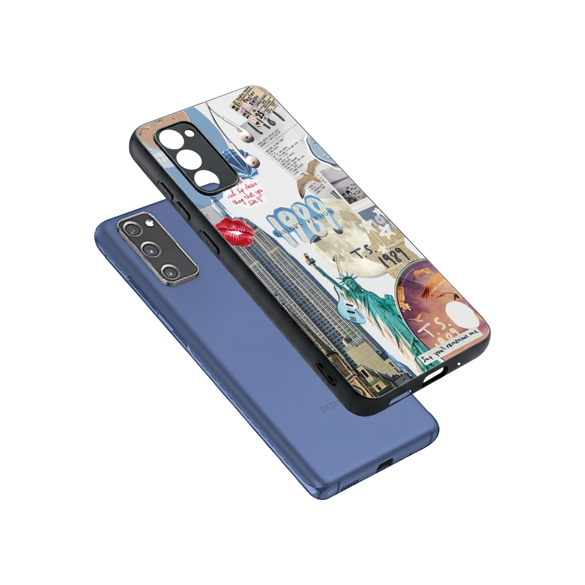 1989 Swift Era sleek samsung galaxy s20 fe cover with tempered glass back and TPU edges