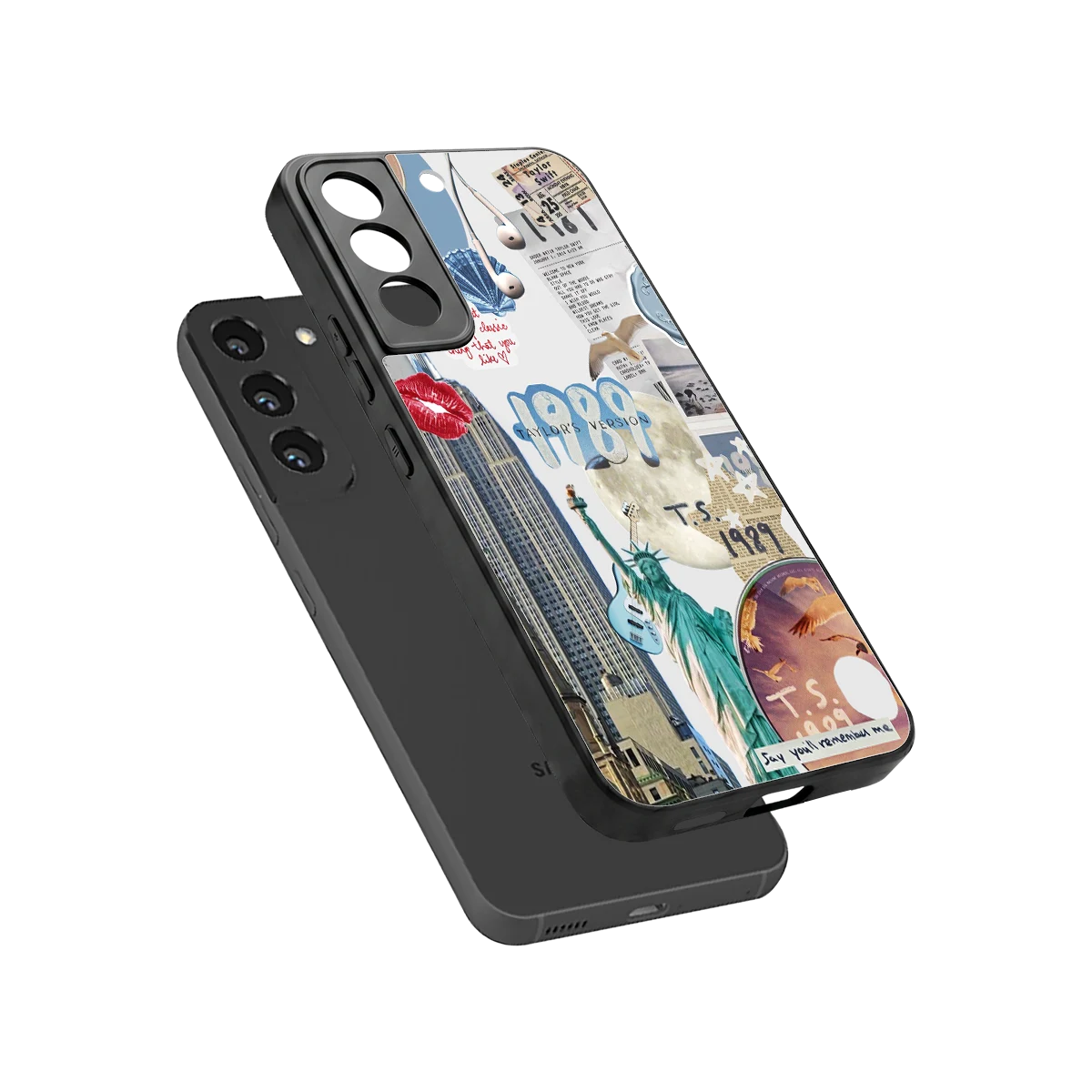 1989 Swift Era sleek samsung galaxy s22 cover with tempered glass back and TPU edges