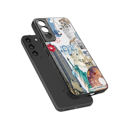 1989 Swift Era sleek samsung galaxy s22 cover with tempered glass back and TPU edges