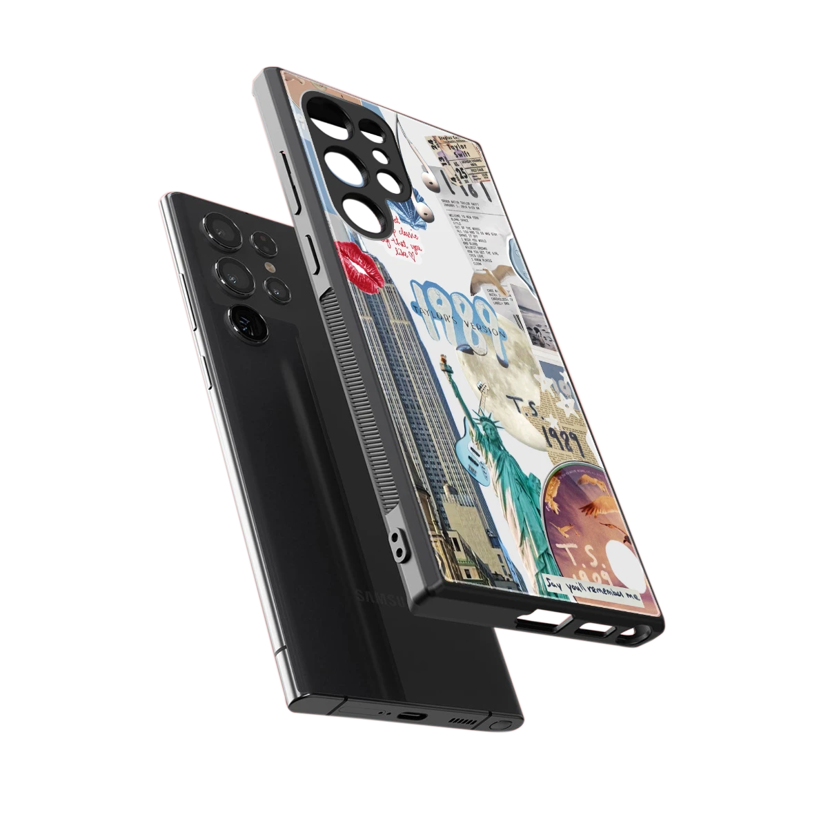 1989 Swift Era sleek samsung galaxy s23 ultra cover with tempered glass back and TPU edges