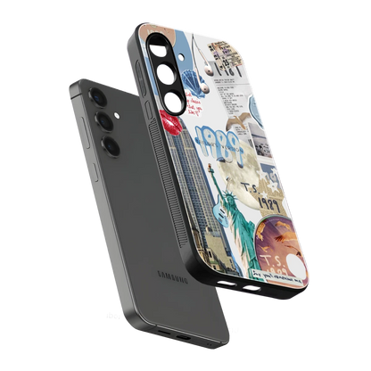 1989 Swift Era sleek samsung galaxy s24 fe cover with tempered glass back and TPU edges