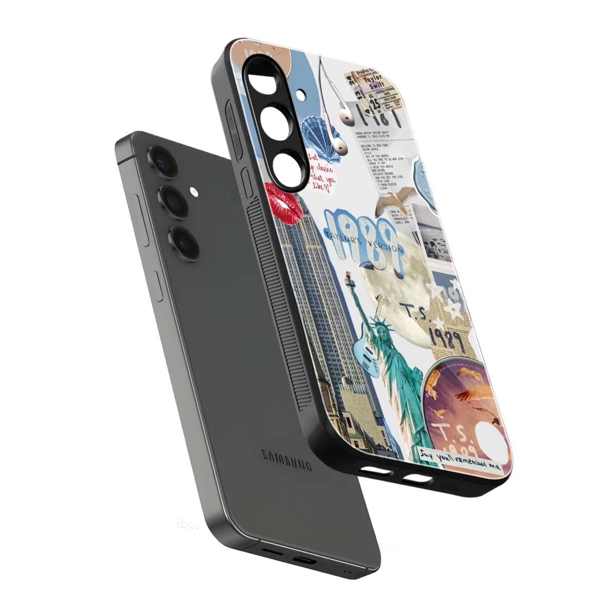 1989 Swift Era sleek samsung galaxy s24 cover with tempered glass back and TPU edges