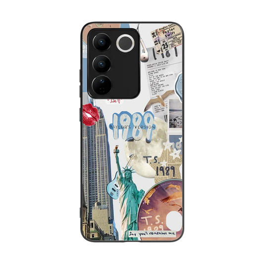 1989 Swift Era back phone cover | glass case for vivo v27 5g