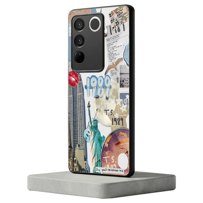 1989 Swift Era vivo v27 5g mobile cover | shockproof glass phone case