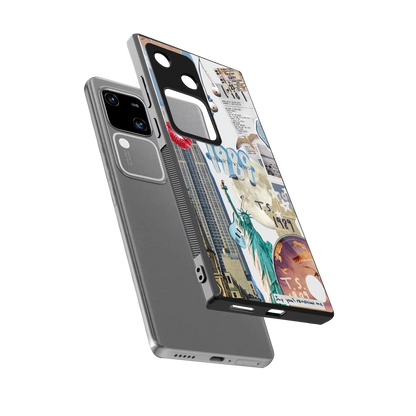1989 Swift Era sleek vivo v30 cover with tempered glass back and TPU edges