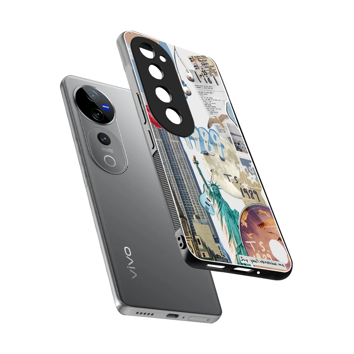 1989 Swift Era sleek vivo v40 pro cover with tempered glass back and TPU edges