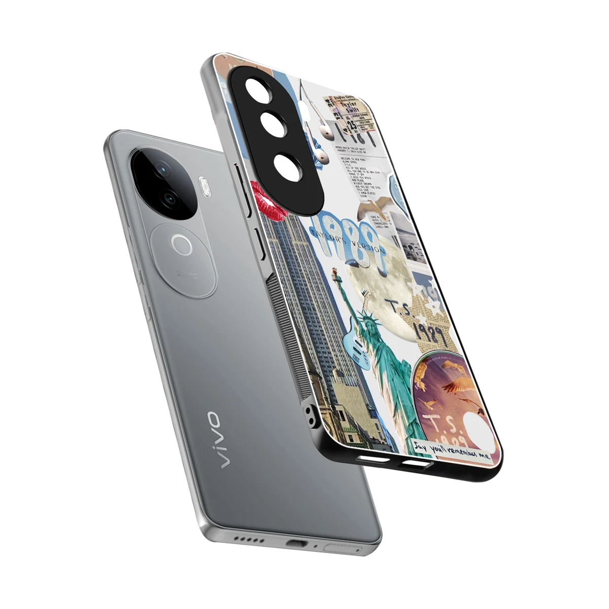 1989 Swift Era sleek vivo v40e cover with tempered glass back and TPU edges