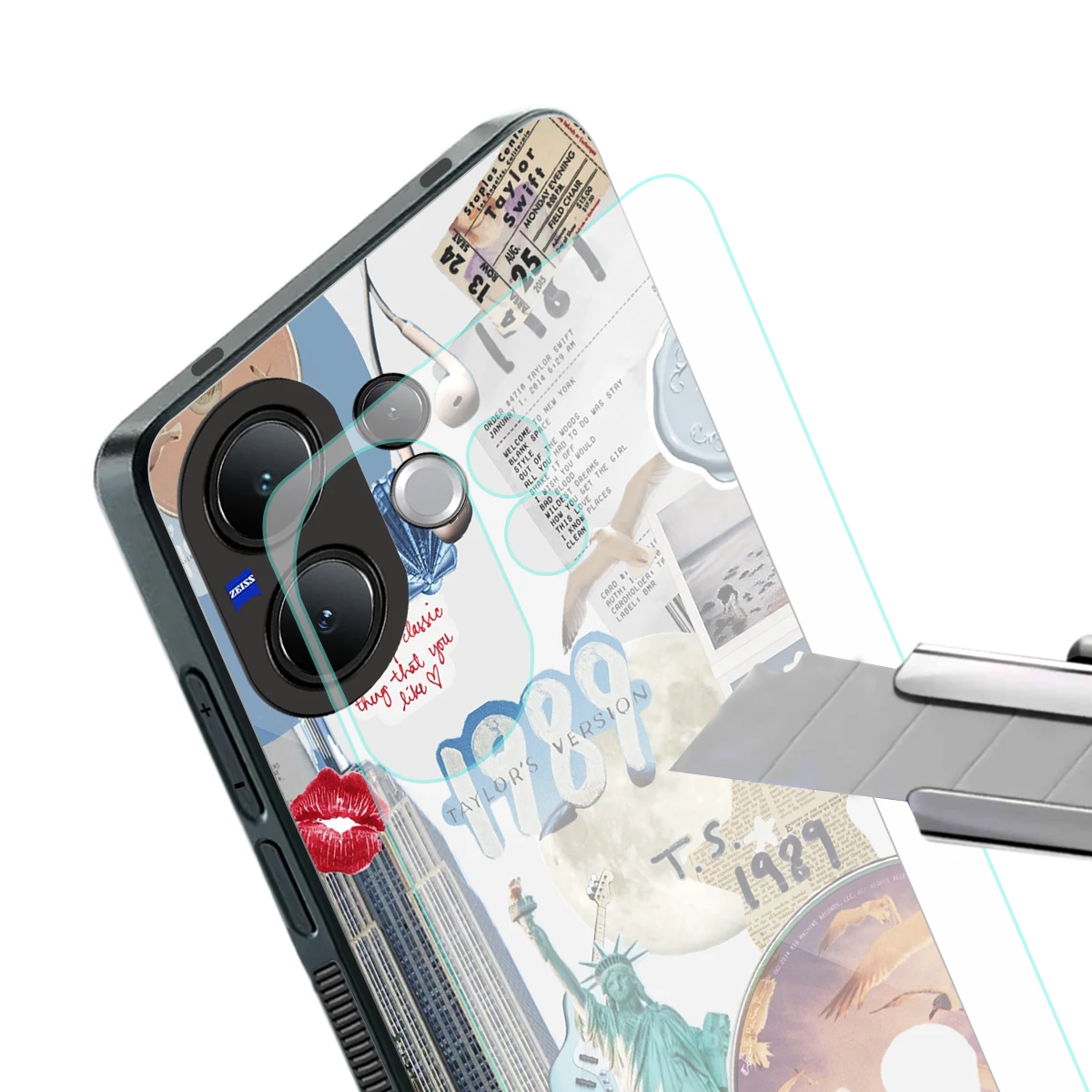 1989 Swift Era stylish phone case for vivo v60 | glossy glass and slim fit