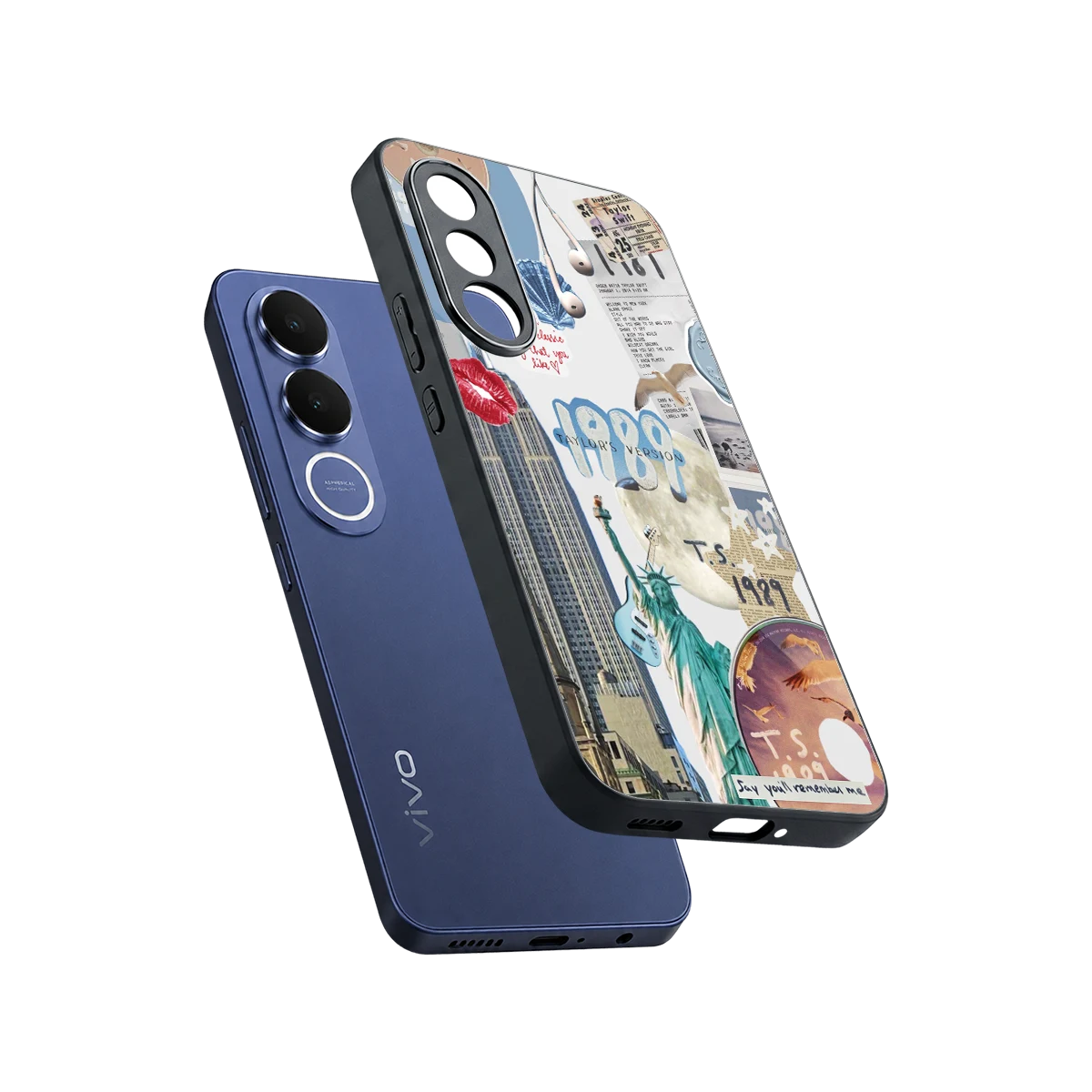 1989 Swift Era sleek vivo v70 fe cover with tempered glass back and TPU edges