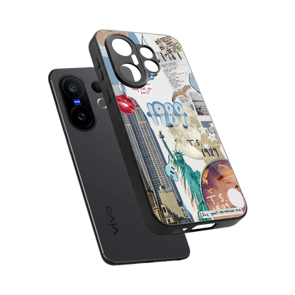 1989 Swift Era sleek vivo x200 fe cover with tempered glass back and TPU edges