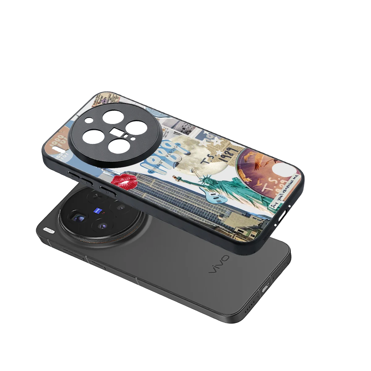 1989 Swift Era sleek vivo x300 pro cover with tempered glass back and TPU edges