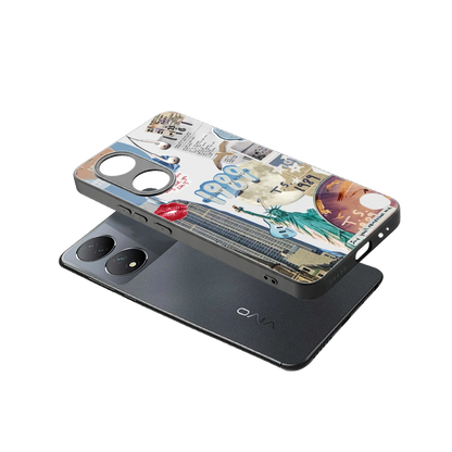 1989 Swift Era sleek Vivo-y100 cover with tempered glass back and TPU edges