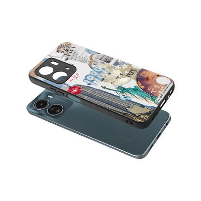 1989 Swift Era sleek vivo y16 cover with tempered glass back and TPU edges