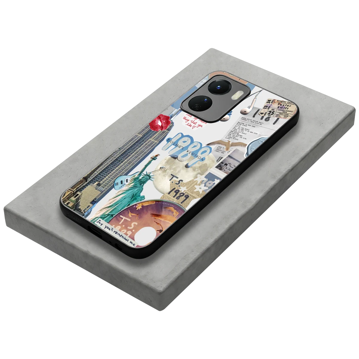 1989 Swift Era stylish phone case for vivo y16 | glossy glass and slim fit
