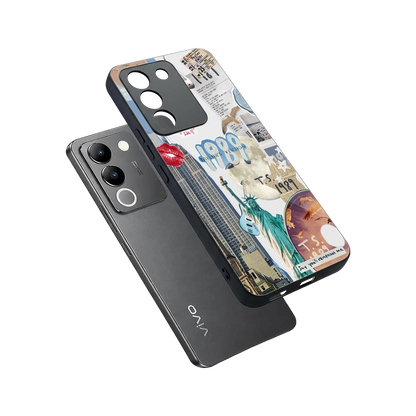 1989 Swift Era sleek vivo y200 5g cover with tempered glass back and TPU edges