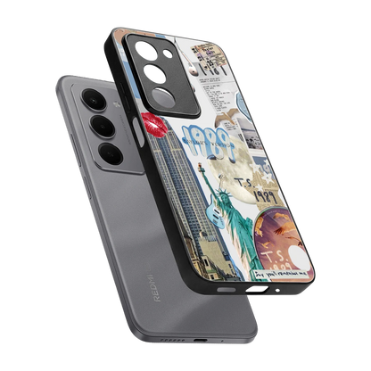 1989 Swift Era sleek redmi 15 5g cover with tempered glass back and TPU edges