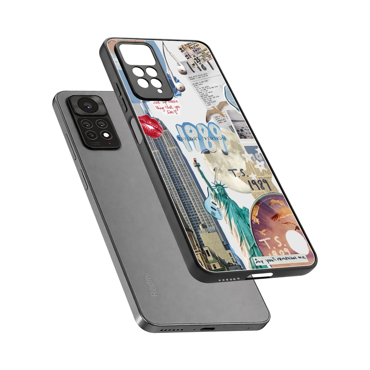 1989 Swift Era sleek redmi note 11 pro cover with tempered glass back and TPU edges