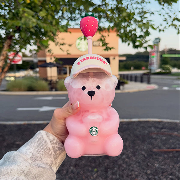 Pink Bearista Glass Tumbler Cup
