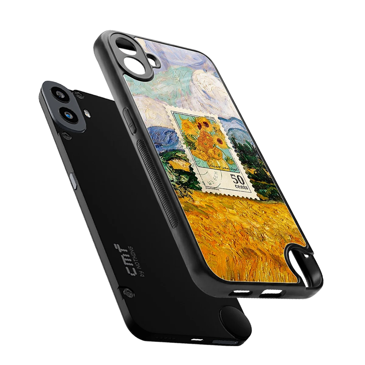 50 Cents sleek cmf nothing phone 1 cover with tempered glass back and TPU edges