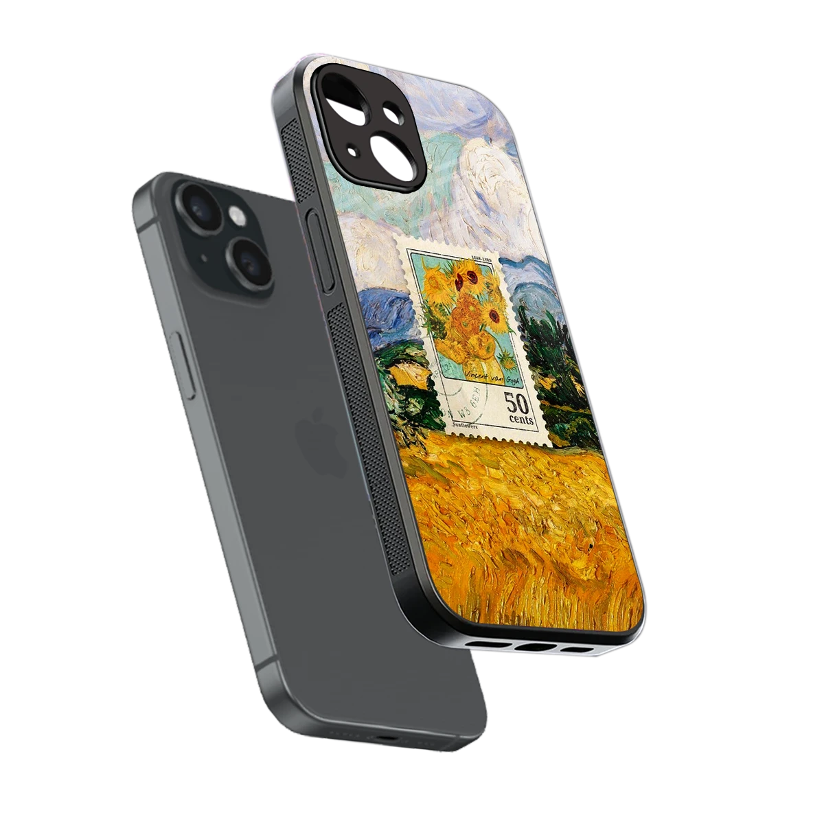 50 Cents sleek iphone 13 cover with tempered glass back and TPU edges