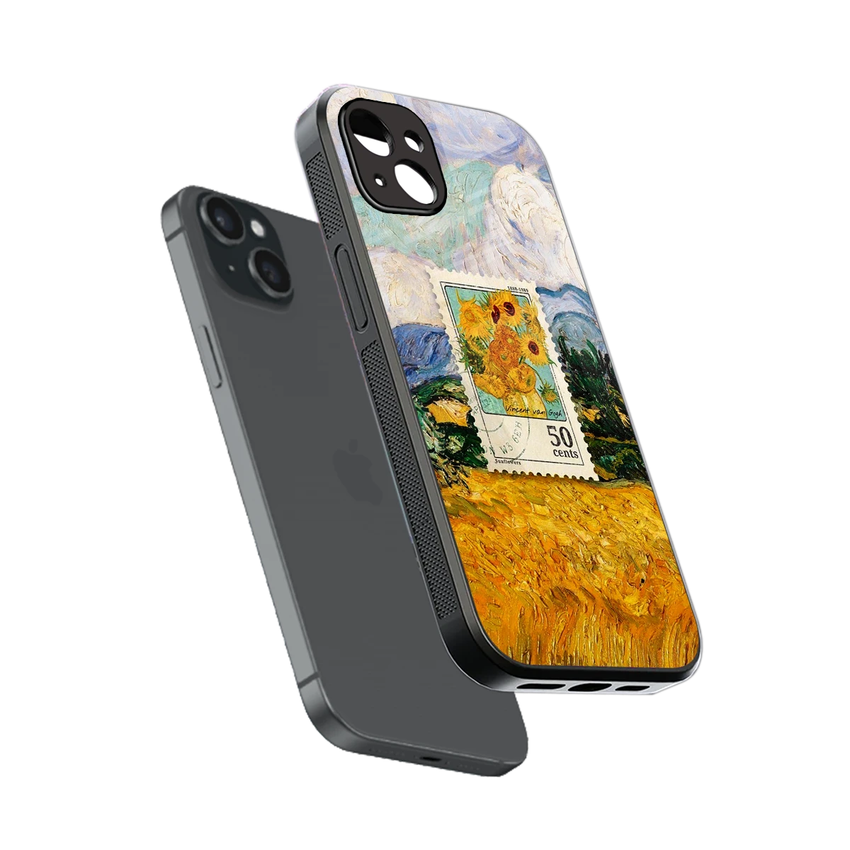 50 Cents sleek iphone 15 plus cover with tempered glass back and TPU edges