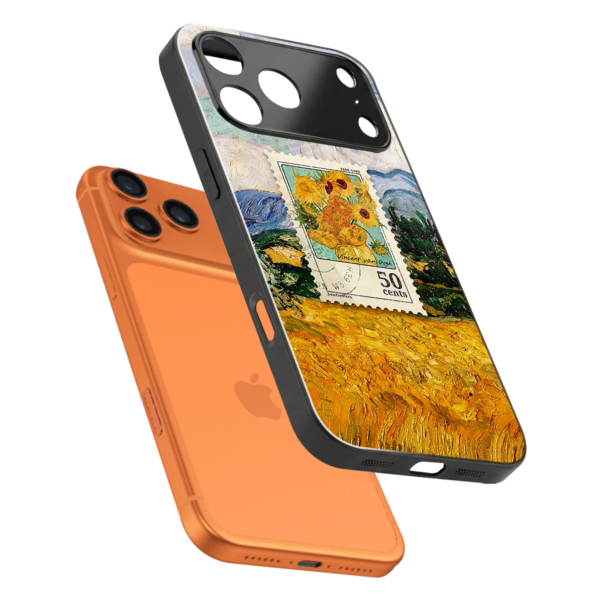50 Cents sleek iphone 17 pro cover with tempered glass back and TPU edges