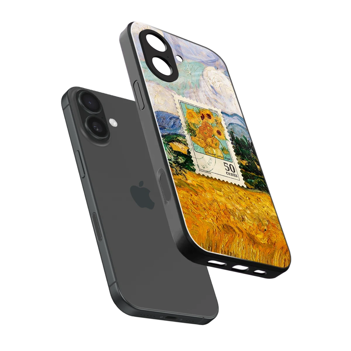 50 Cents sleek iphone 17 cover with tempered glass back and TPU edges