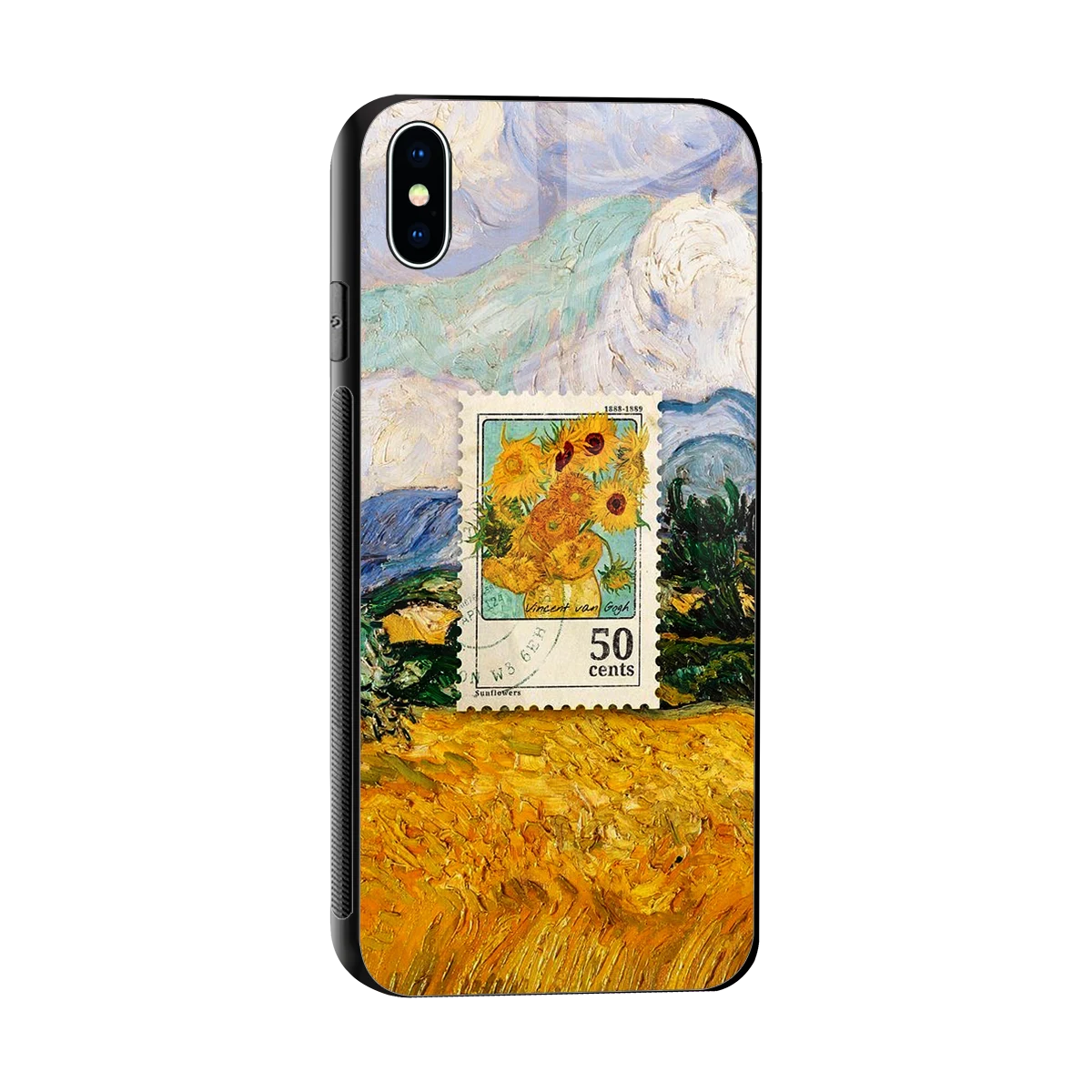 50 Cents sleek iphone xs max cover with tempered glass back and TPU edges
