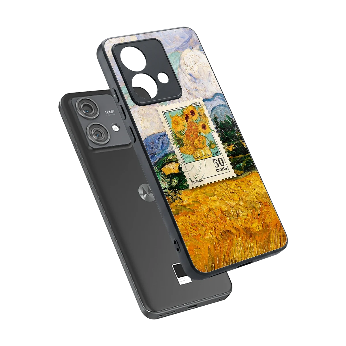 50 Cents sleek motorola edge 40 neo 5g cover with tempered glass back and TPU edges