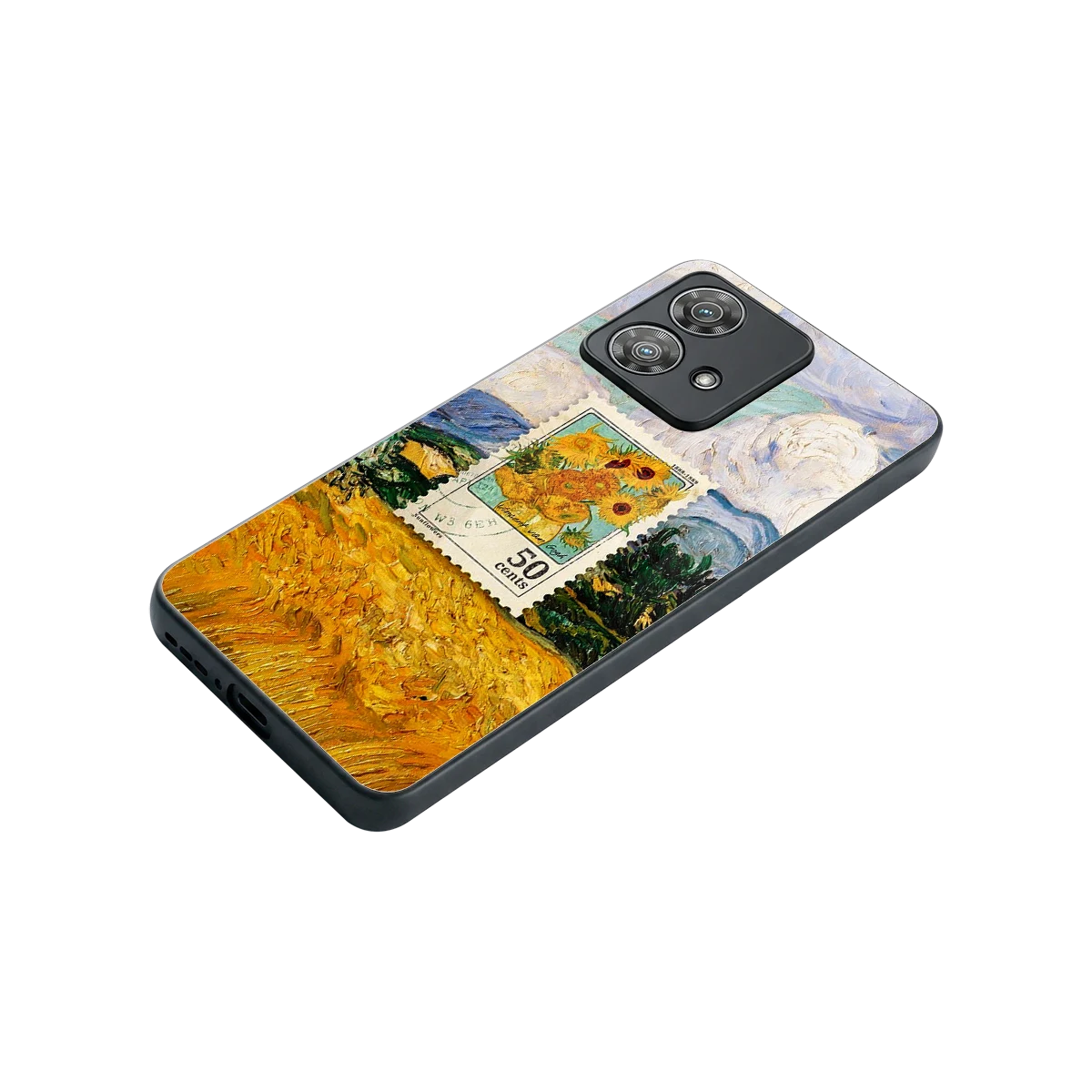 50 Cents stylish phone case for motorola edge 40 neo 5g | glossy glass and slim fit