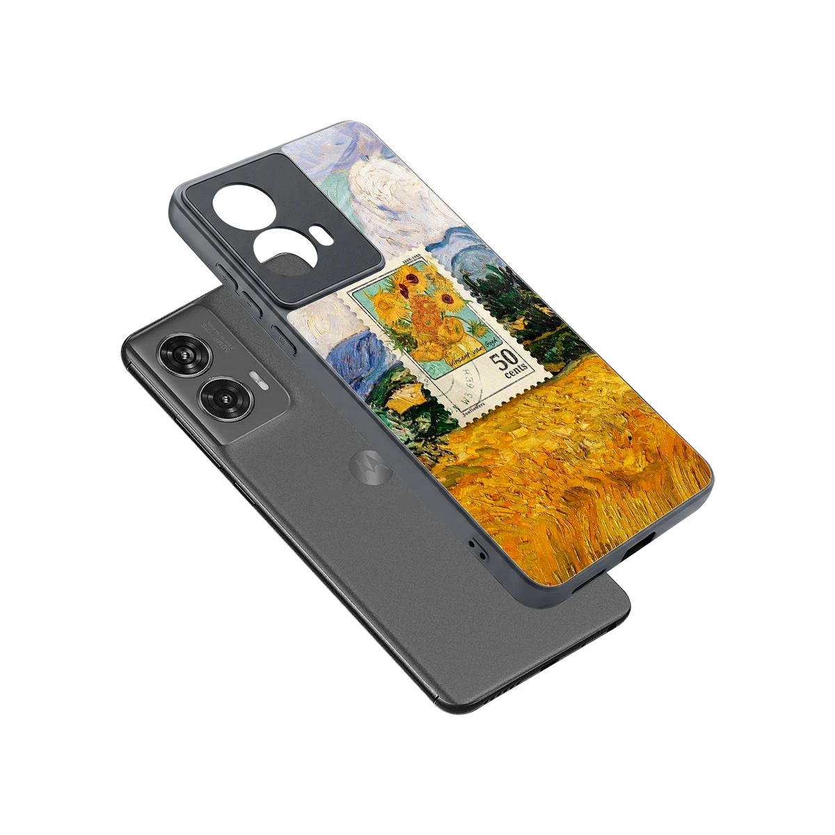50 Cents sleek motorola edge 50 fusion cover with tempered glass back and TPU edges
