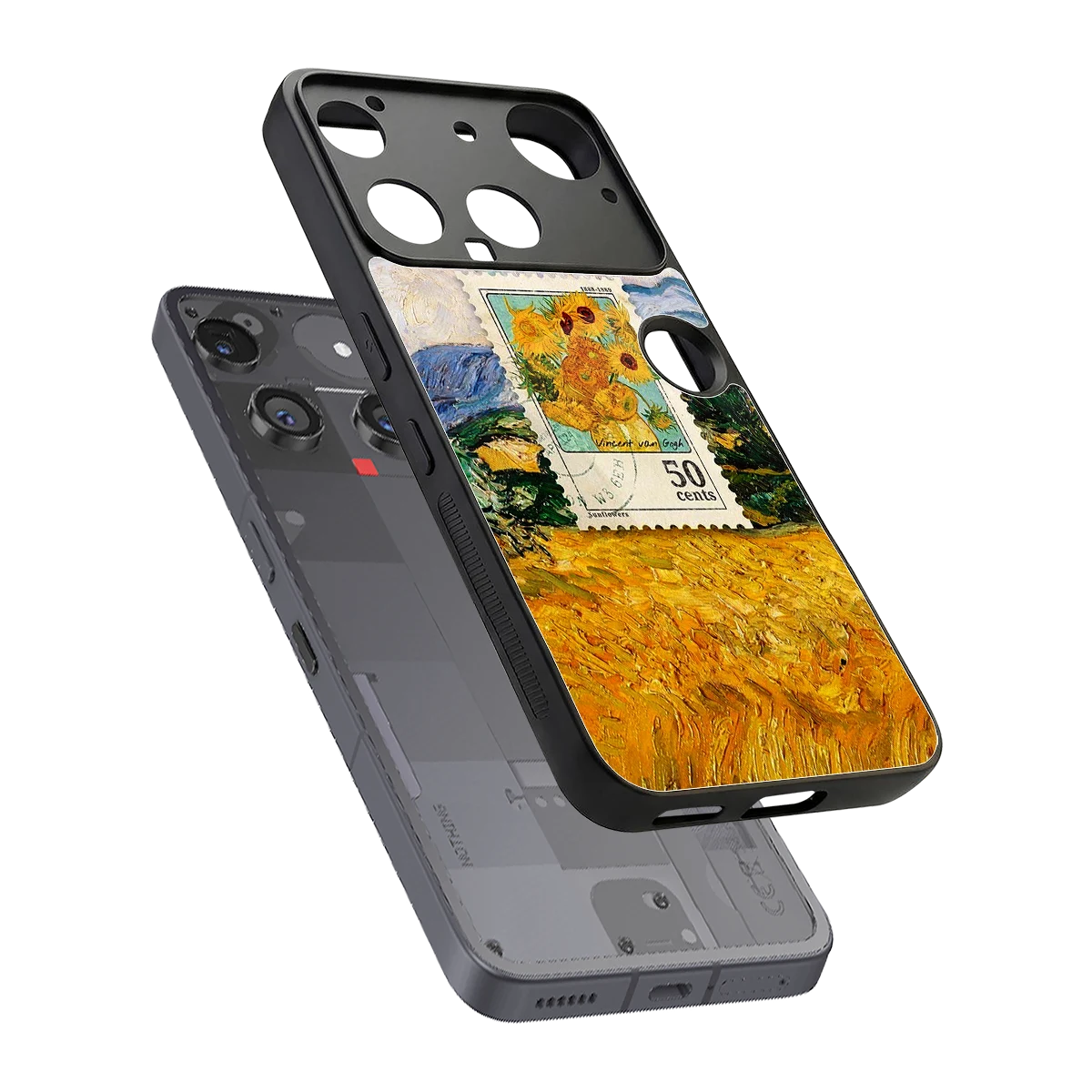50 Cents sleek nothing phone 3 cover with tempered glass back and TPU edges