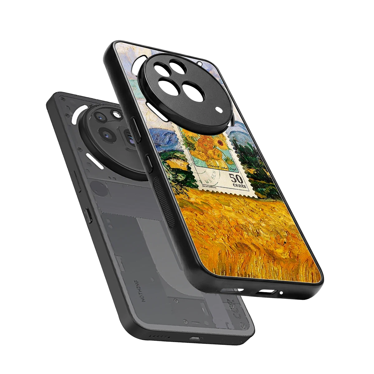 50 Cents sleek nothing phone 3a pro cover with tempered glass back and TPU edges