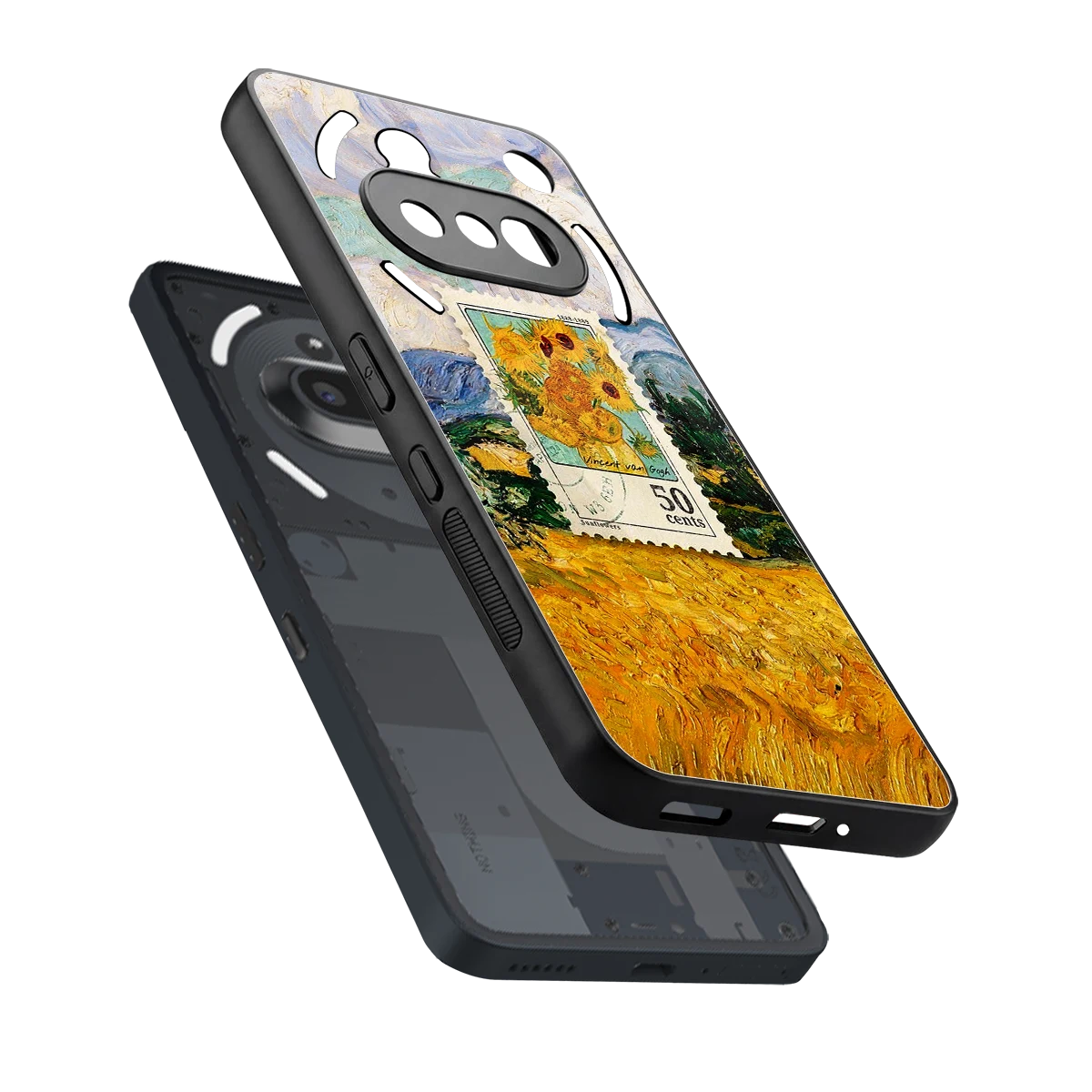 50 Cents sleek nothing phone 3a cover with tempered glass back and TPU edges