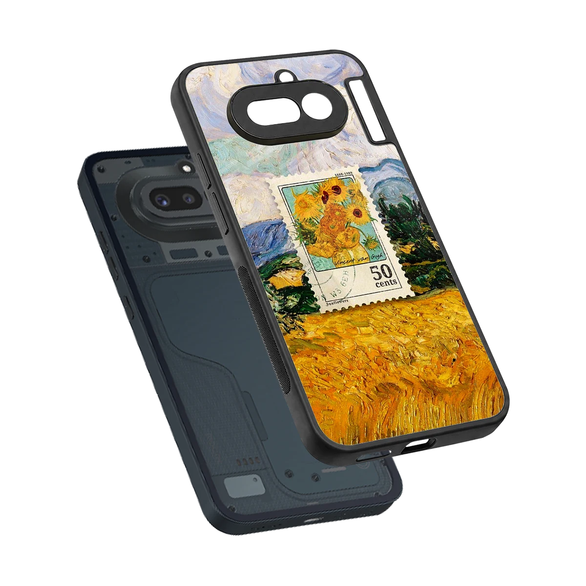 50 Cents sleek nothing phone 4a cover with tempered glass back and TPU edges