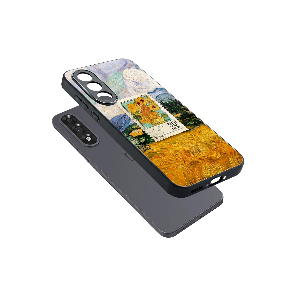 50 Cents sleek oneplus nord 5 cover with tempered glass back and TPU edges