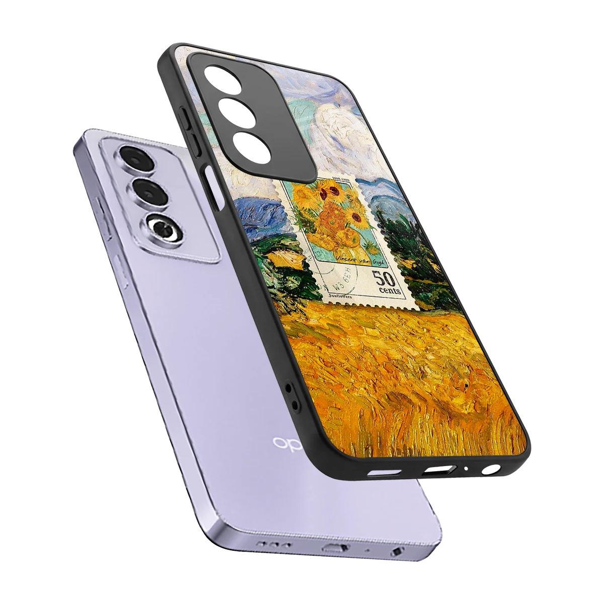 50 Cents sleek oppo a3 pro cover with tempered glass back and TPU edges
