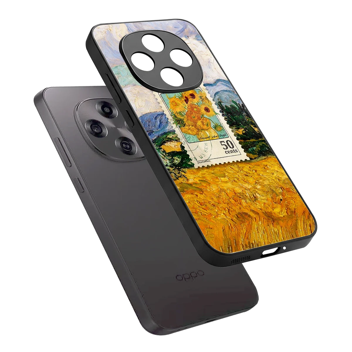 50 Cents sleek oppo f31 pro 5g cover with tempered glass back and TPU edges