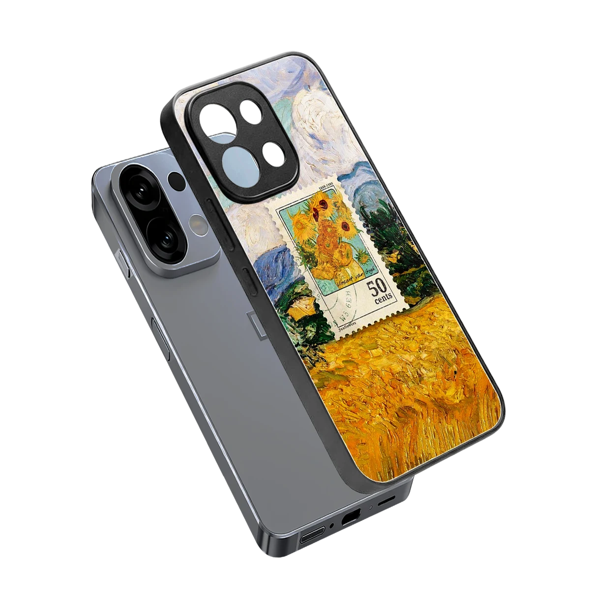 50 Cents sleek oppo k13 5g cover with tempered glass back and TPU edges