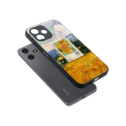 50 Cents sleek redmi 12 5g cover with tempered glass back and TPU edges