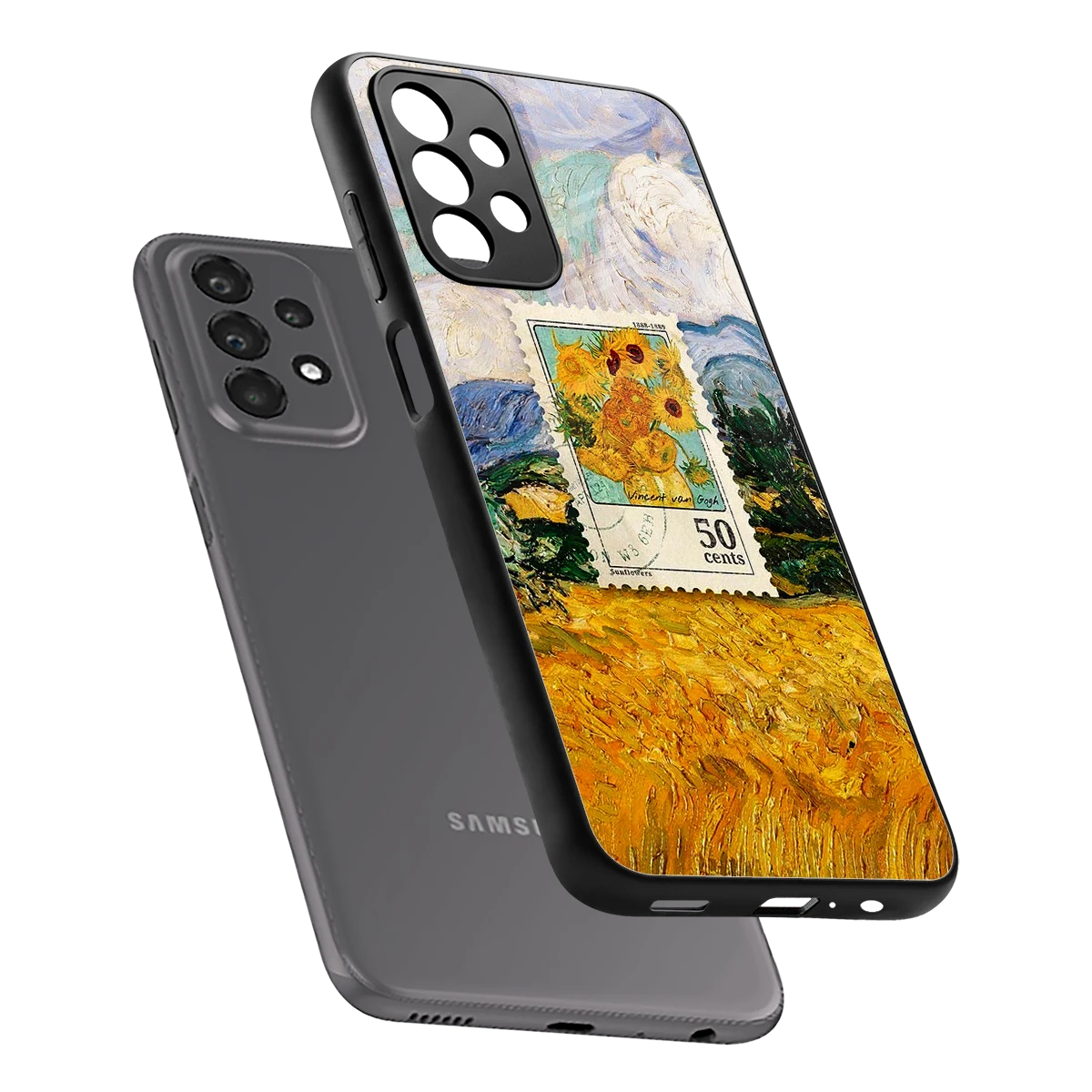 50 Cents sleek samsung galaxy a23 cover with tempered glass back and TPU edges