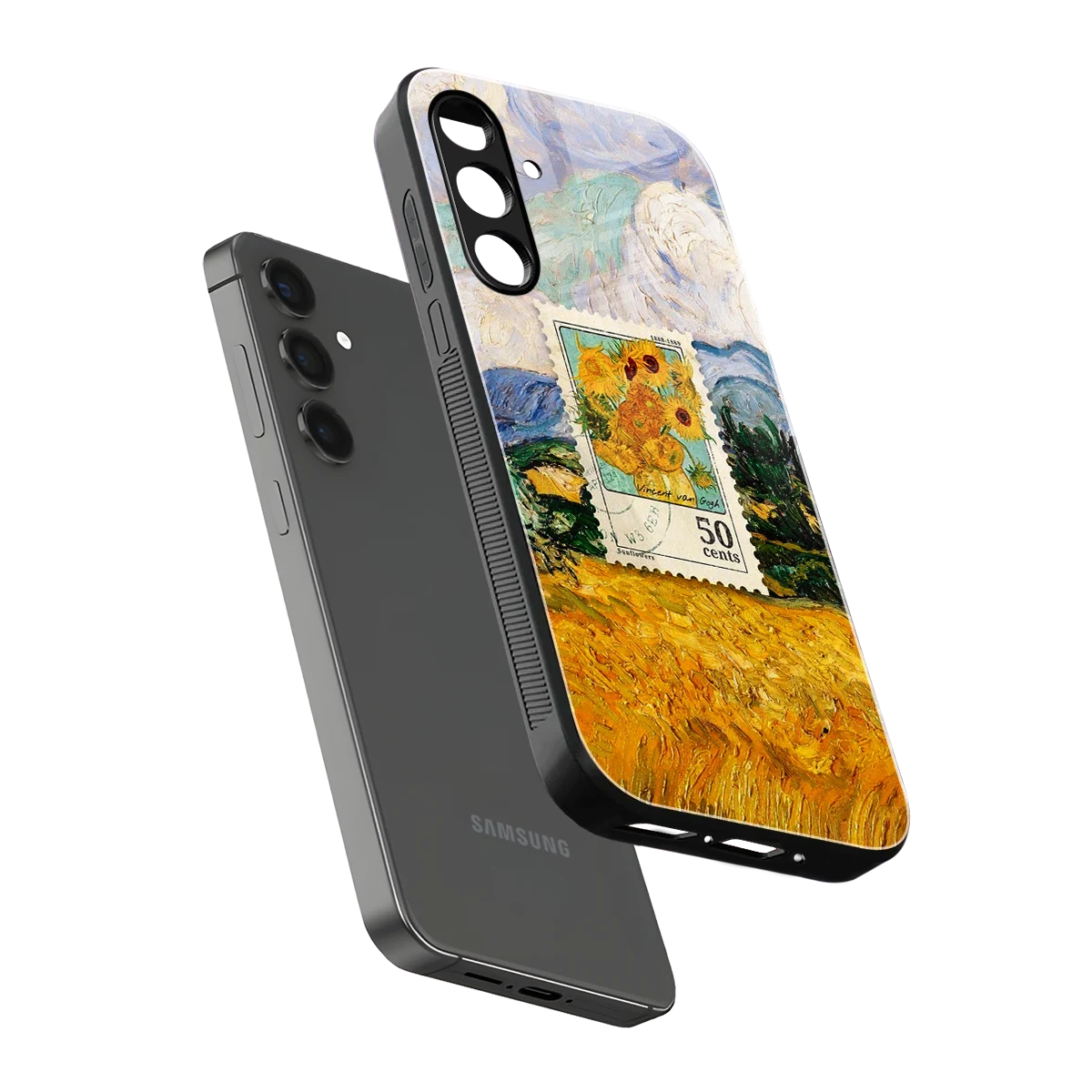 50 Cents sleek samsung galaxy a55 5g cover with tempered glass back and TPU edges